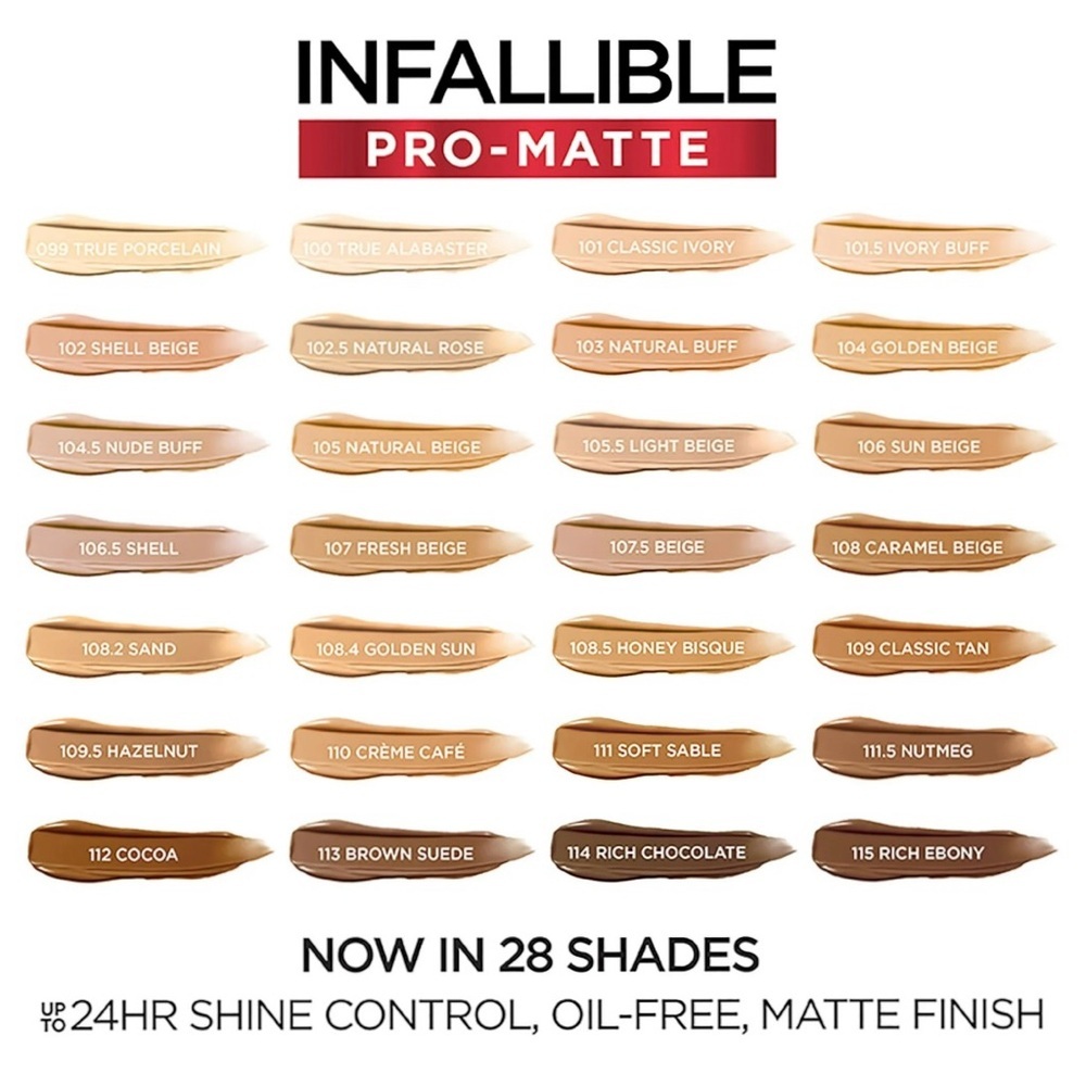 3/$12 L’Oréal 114 Rich Chocolate Infallible Pro Matte 24 Hour Foundation 1oz - Picture 3 of 3